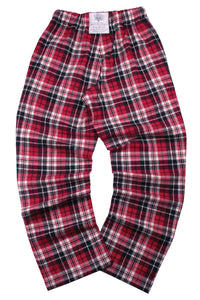 UNISEX Lounge Pant - CARNER red, black & cream check trouser